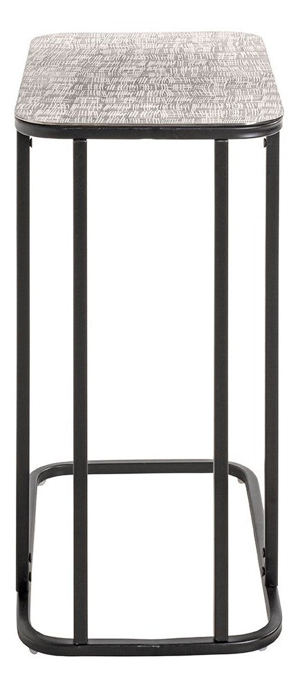 Haku Beistelltisch mit C-Form-Gestell aus Stahlrohr, schwarz-silber