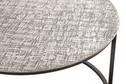Beistelltisch rund aus Aluminium und Stahlrohr, silber-schwarz – Ansicht 4