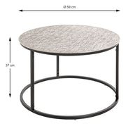 Beistelltisch rund aus Aluminium und Stahlrohr, silber-schwarz – Ansicht 7