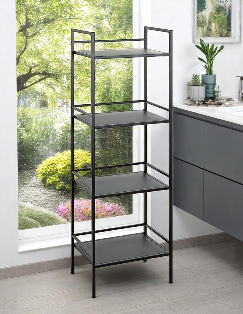 Haku Standregal aus Stahlrohr, schwarz pulverbeschichtet, 128 cm