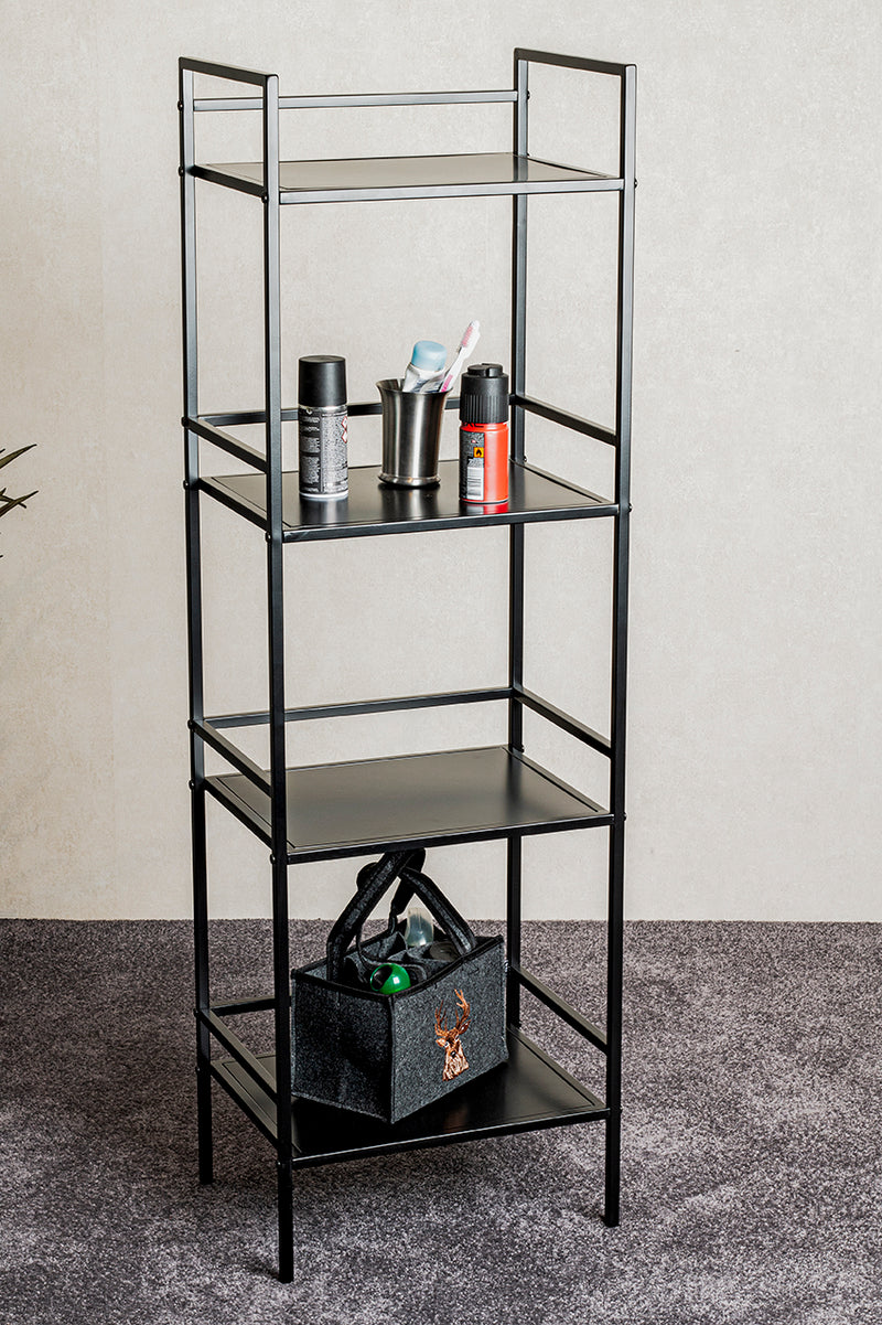 Haku Standregal aus Stahlrohr, schwarz pulverbeschichtet, 128 cm