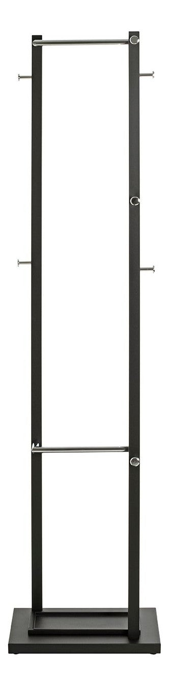 Haku Garderobenständer mit 10 Haken und Schirmhalterung, Schwarz-Chrom