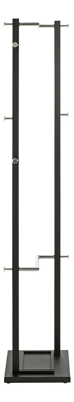 Haku Garderobenständer mit 10 Haken und Schirmhalterung, Schwarz-Chrom