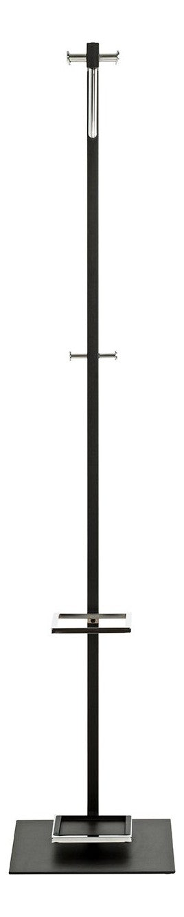 Haku Garderobenständer mit 8 Haken und Schirmhalter, schwarz-chrom