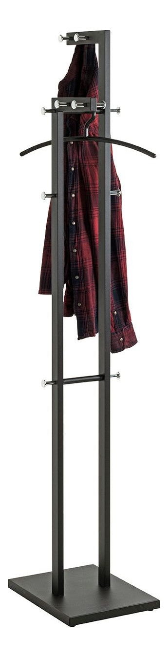 Haku Garderobenständer mit 14 Haken, schwarz-chrom aus Stahlrohr
