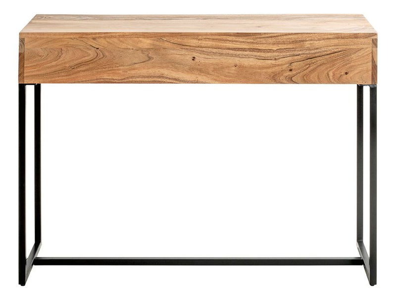 Haku Konsolentisch Akazie mit Schubladen und Stahlgestell, schwarz