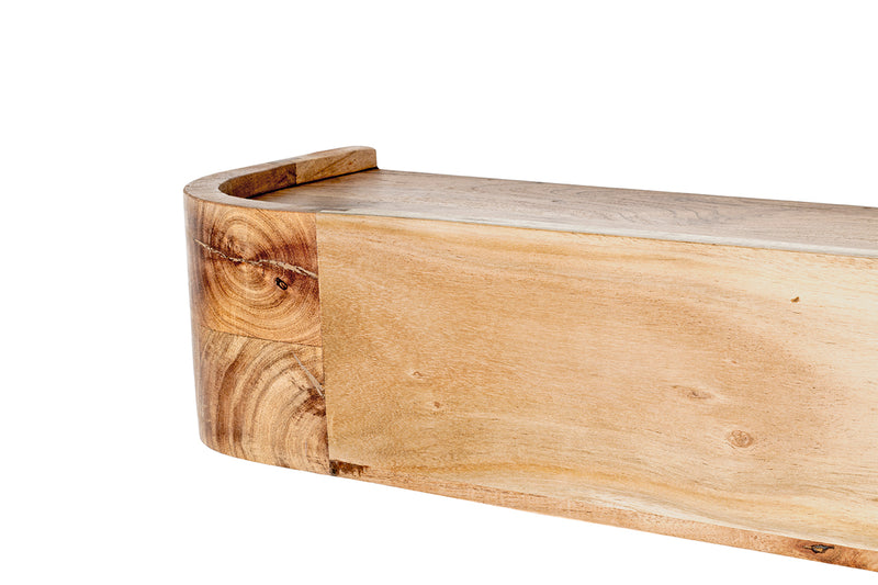 Haku Wandgarderobe Akazie Massivholz mit 7 Metallhaken schwarz