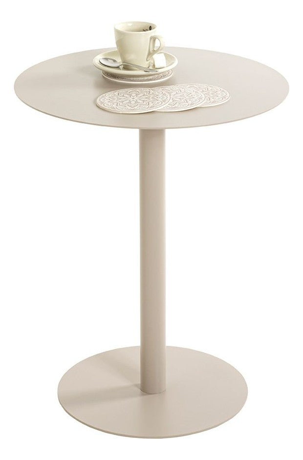 Haku Beistelltisch rund in Kaschmirgrau aus Stahlrohr, modernes Design