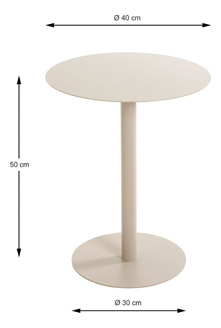 Haku Beistelltisch rund in Kaschmirgrau aus Stahlrohr, modernes Design