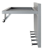 Wandgarderobe mit 5 Haken und Garderobenstange, grau-chrom – Ansicht 5