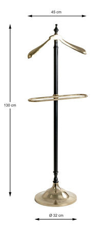 Herrendiener Dressboy aus Stahlrohr, schwarz-goldfarben, 130 cm – Ansicht 16