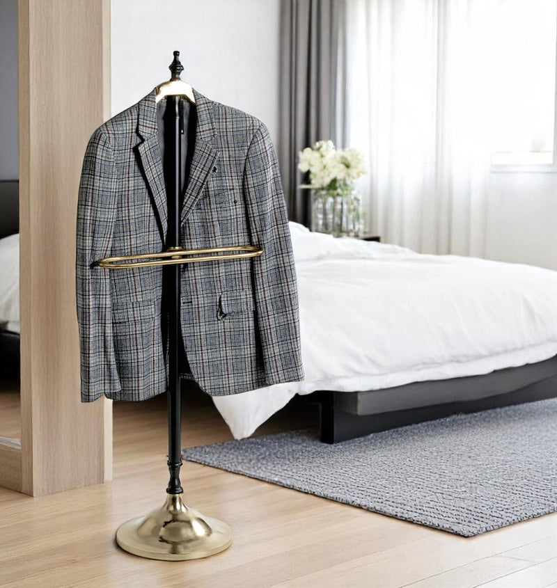 Herrendiener Dressboy aus Stahlrohr, schwarz-goldfarben, 130 cm – Ansicht 3