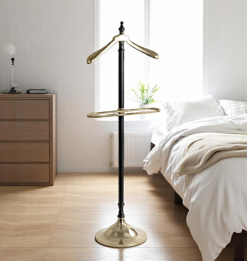 Herrendiener Dressboy aus Stahlrohr, schwarz-goldfarben, 130 cm – Ansicht 6