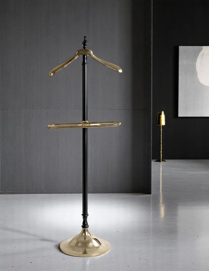 Herrendiener Dressboy aus Stahlrohr, schwarz-goldfarben, 130 cm – Ansicht 7