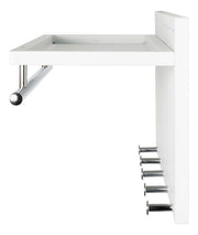 Wandgarderobe mit 5 Haken und Ablage, Stahlrohr weiß-chrom – Ansicht 5