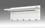 Wandgarderobe mit 5 Haken und Ablage, Stahlrohr weiß-chrom – Ansicht 6