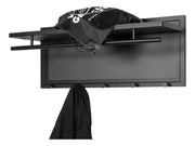 Wandgarderobe aus Stahlrohr mit 5 Haken, schwarz pulverbeschichtet – Ansicht 4