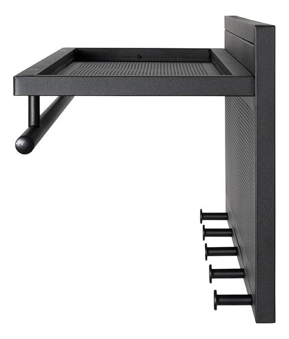Wandgarderobe aus Stahlrohr mit 5 Haken, schwarz pulverbeschichtet – Ansicht 6