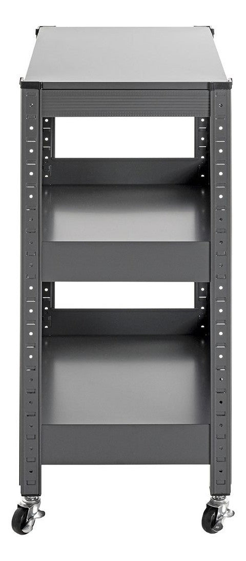 Haku Servierwagen Metall anthrazit, 2 Ablagen höhenverstellbar, Rollen