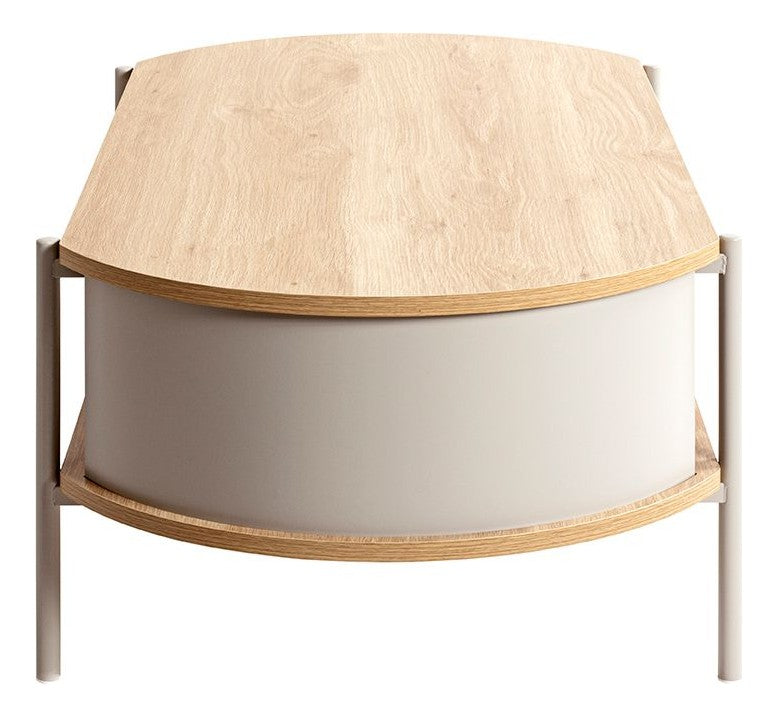 Haku Couchtisch oval Eiche-Dekor mit Gestell in Kaschmirgrau
