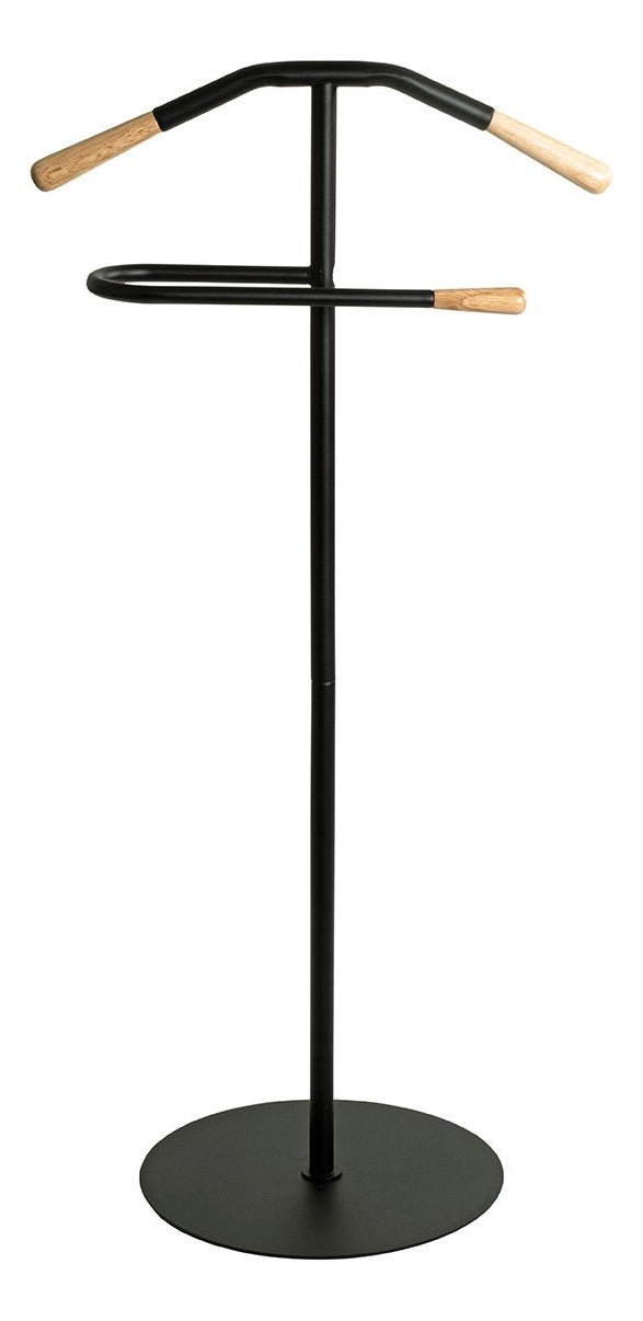 Haku Herrendiener mit Massivholz-Anbauteilen, schwarz-natur