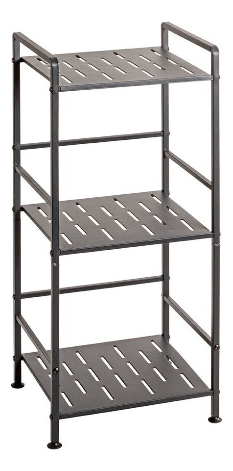 Standregal aus Stahlrohr, anthrazit, 3 Ablagen, 33x28x74 cm – Ansicht 1