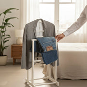 Herrendiener aus Bambus in Creme-Weiß, Scandinavian-Stil – Ansicht 2