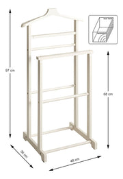 Herrendiener aus Bambus in Creme-Weiß, Scandinavian-Stil – Ansicht 6