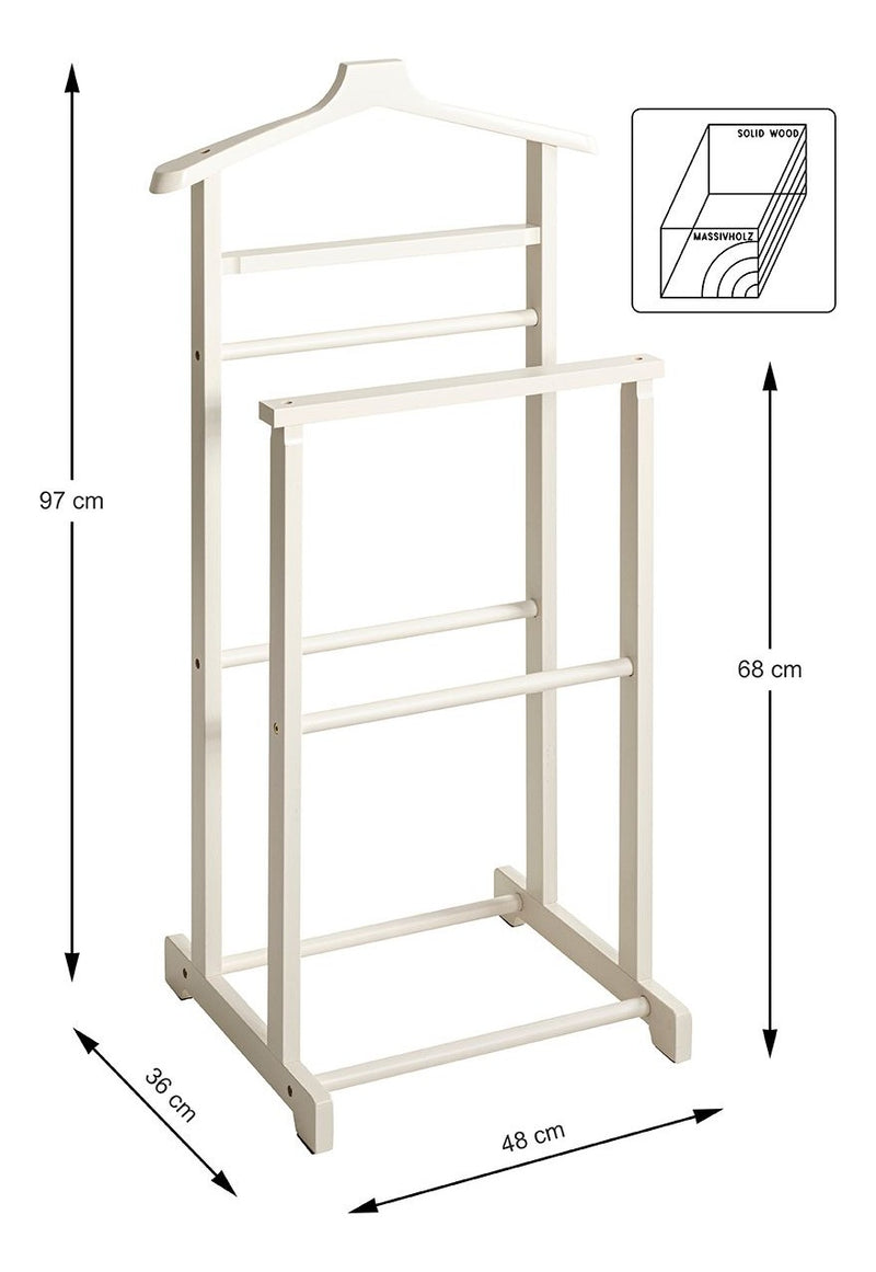 Herrendiener aus Bambus in Creme-Weiß, Scandinavian-Stil – Ansicht 6