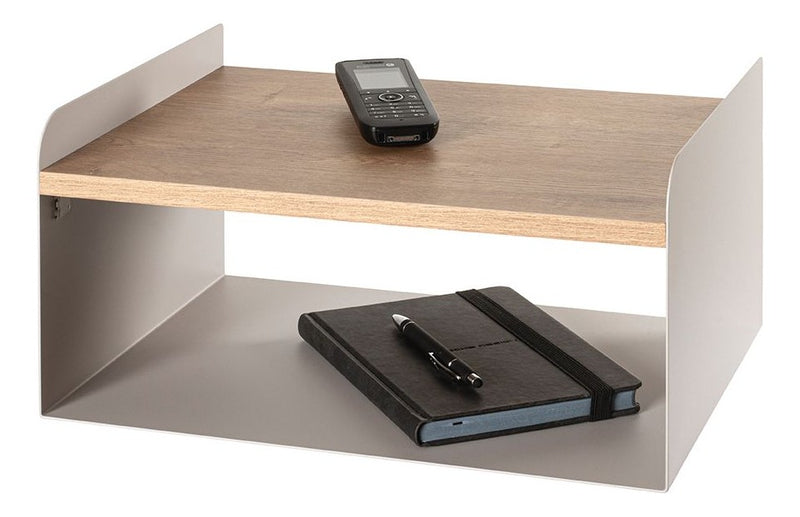 Haku Wandkonsole aus Metall mit MDF-Ablage, Eiche-Dekor, kaschmir