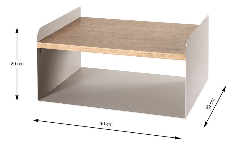 Haku Wandkonsole aus Metall mit MDF-Ablage, Eiche-Dekor, kaschmir