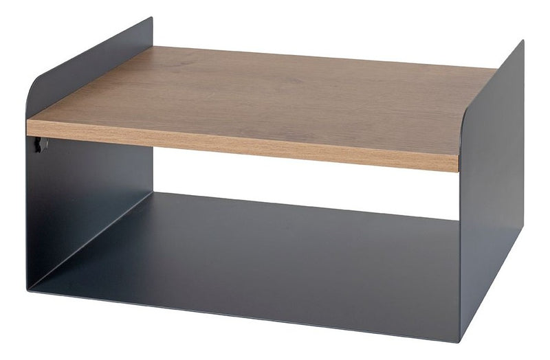 Wandkonsole aus Metall anthrazit mit Ablage in Eiche-Dekor – Ansicht 1