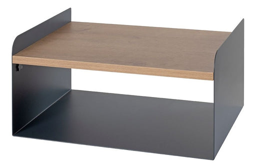 Wandkonsole aus Metall anthrazit mit Ablage in Eiche-Dekor – Ansicht 1