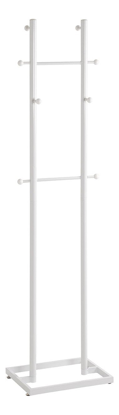 Haku Garderobenständer mit 8 Haken, weißes Stahlrohr, modern