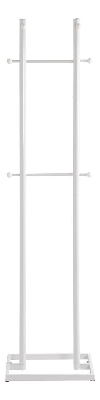 Haku Garderobenständer mit 8 Haken, weißes Stahlrohr, modern