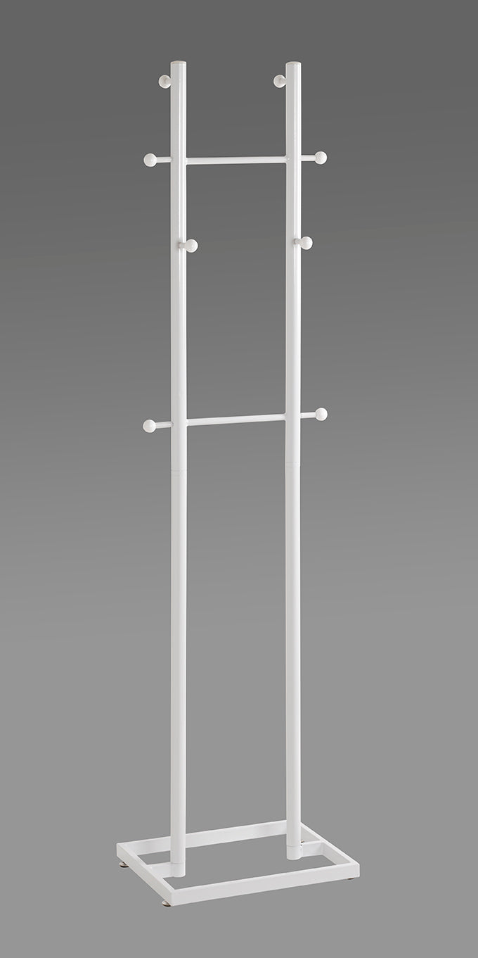 Haku Garderobenständer mit 8 Haken, weißes Stahlrohr, modern
