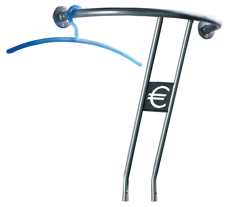 Haku Wandgarderobe halbrund aus Stahlrohr, alufarben, 20 kg Belastbarkeit