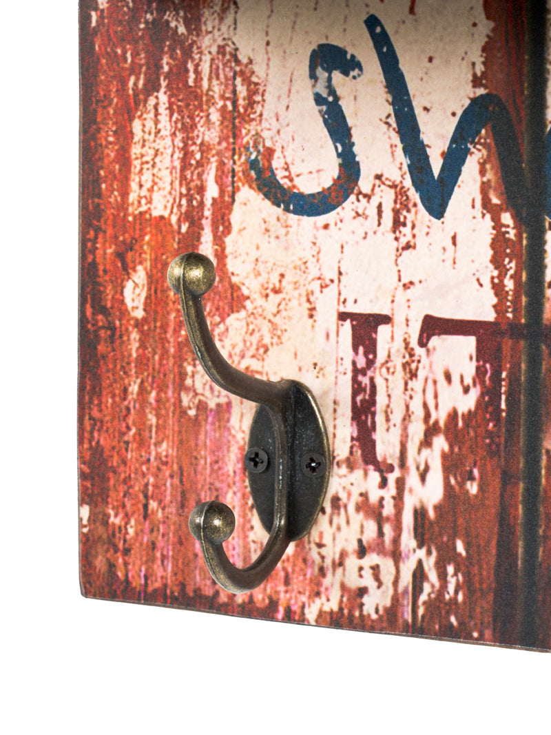 Memoboard Home mit Uhr, 5 Schlüsselhaken und 3 Garderobenhaken – Ansicht 5