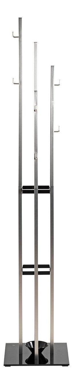 Garderobenständer Edelstahloptik mit 8 Haken und Glasfuß – Ansicht 6