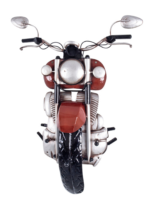 Wandgarderobe Motorrad, 3 Haken, Metall in Vintage-Optik, rot – Ansicht 1