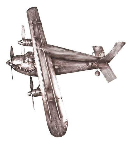 Haku Wandgarderobe Flugzeug-Motiv aus Metall in Grau, 5 Haken