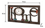 Wandgarderobe HOME mit Uhr, 5 Metallhaken, Industrial Vintage – Ansicht 3