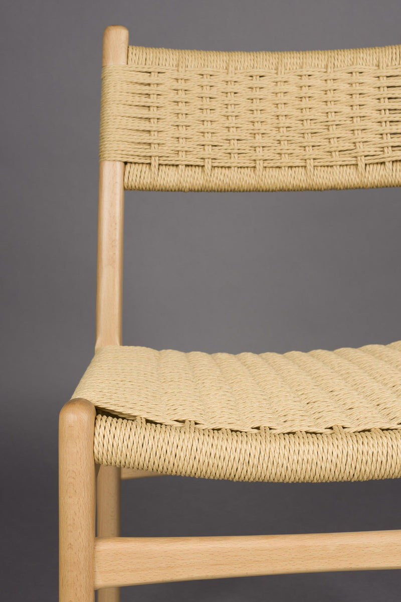 Esszimmerstuhl Cecile 2er-Set aus Buchenholz mit Seilgeflecht, Natur