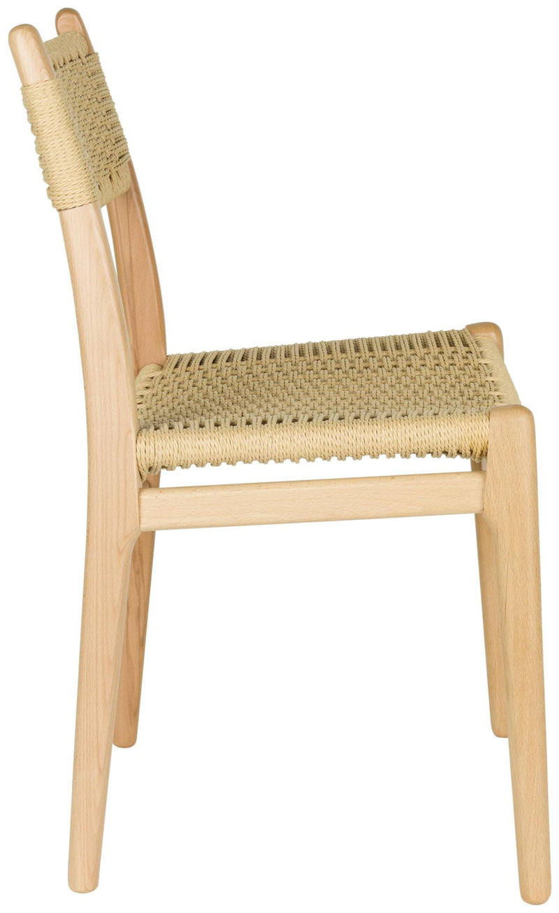 Esszimmerstuhl Cecile 2er-Set aus Buchenholz mit Seilgeflecht, Natur
