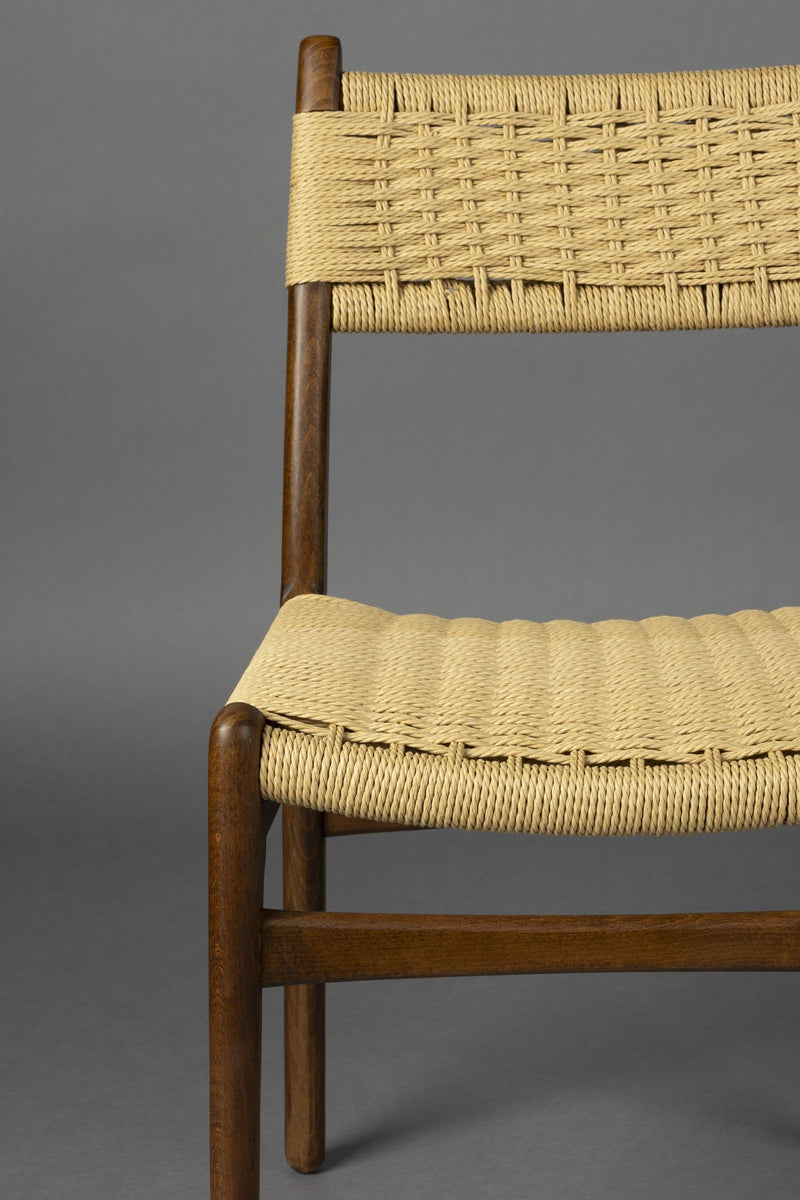 Esszimmerstuhl Cecile 2er-Set aus Buchenholz mit Seilgeflecht, Walnuss