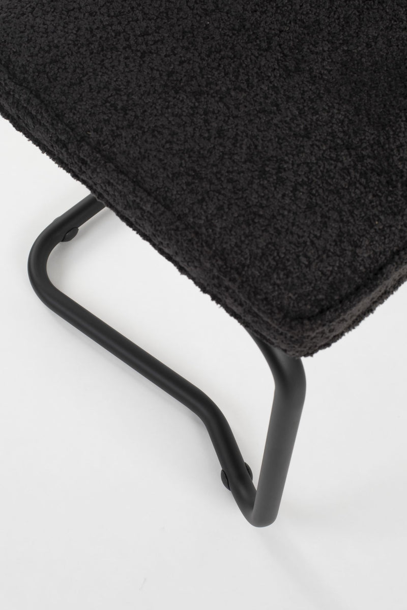 Esszimmerstuhl Ridge Kink Soft im 2er-Set, Schwarz mit Stahlgestell