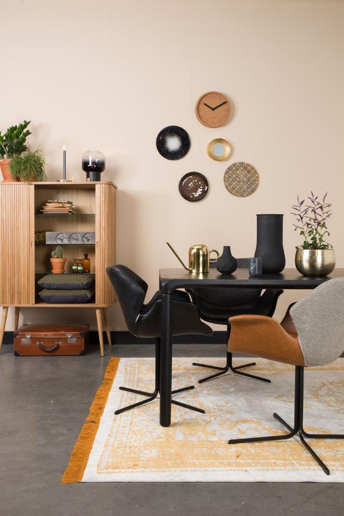 Sessel Nikki 2er-Set in Schwarz mit PU-Lederbezug von Zuiver