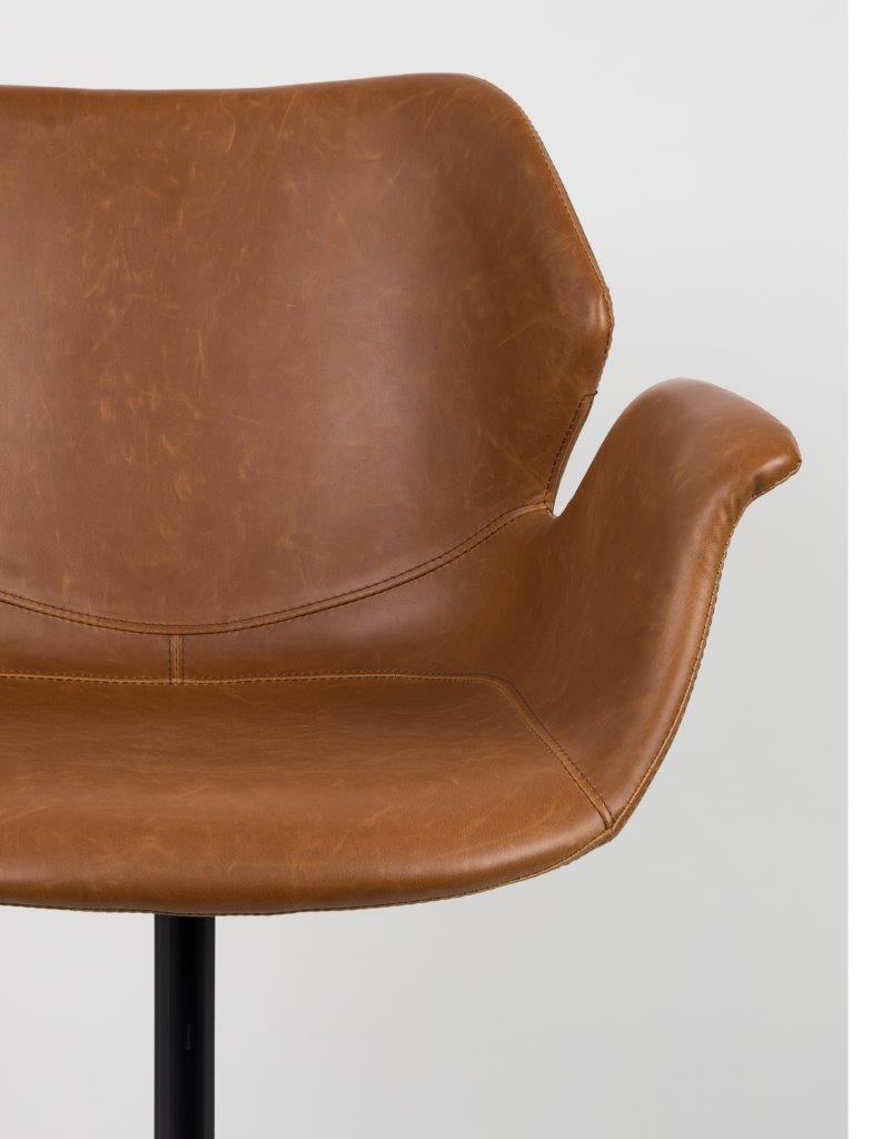 Sessel Nikki All Brown im 2er-Set aus PU-Kunstleder von Zuiver