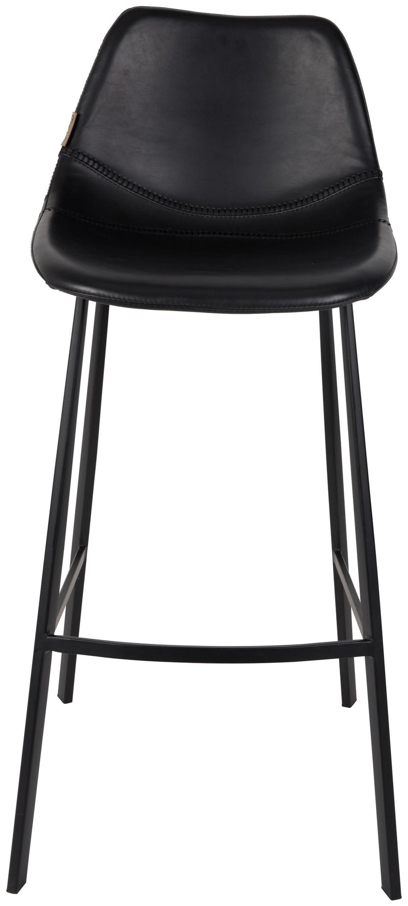 Barhocker Franky im 2er-Set, Schwarz mit Kunstleder von Dutchbone