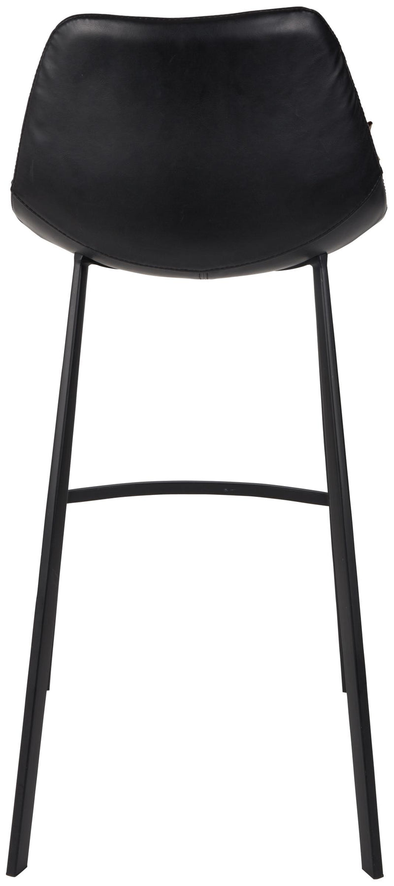 Barhocker Franky im 2er-Set, Schwarz mit Kunstleder von Dutchbone